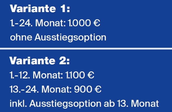 Leasing Varianten für Contract Lease Special Aktion